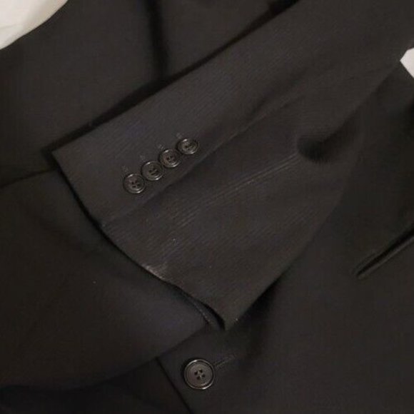 CALVIN KLEIN 41R MEN SPORT COAT BLACK WOOL THREE-BUTTON CORDUROY PATTERN B529 - Picture 10 of 11